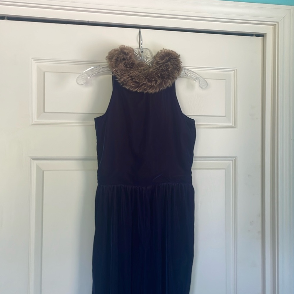Midnight Blue Velveteen Jumpsuit